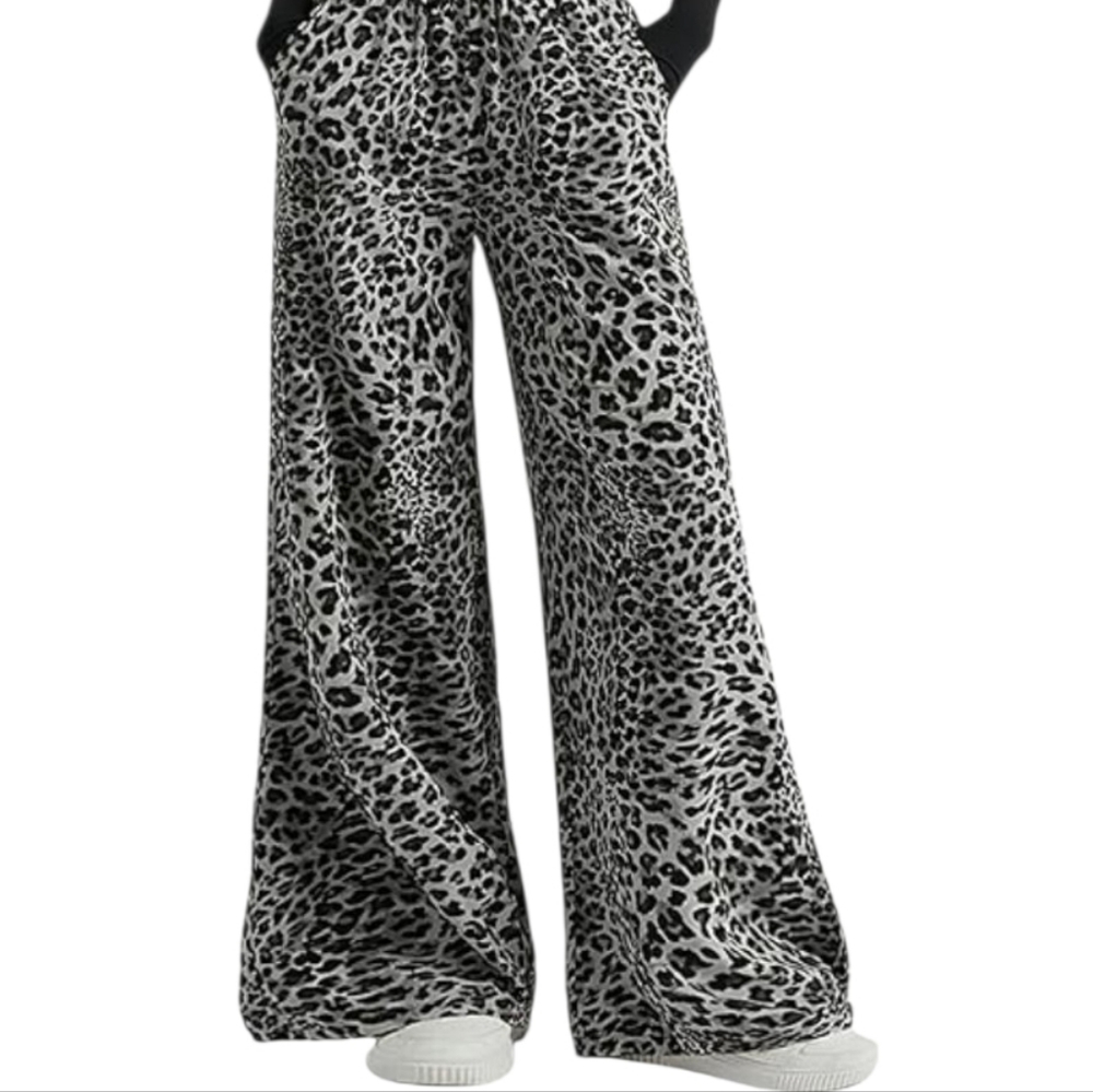Iman Qvc Leopard Print Flared Pull On Stretch Comfy Casual Pants Plus Size 3X